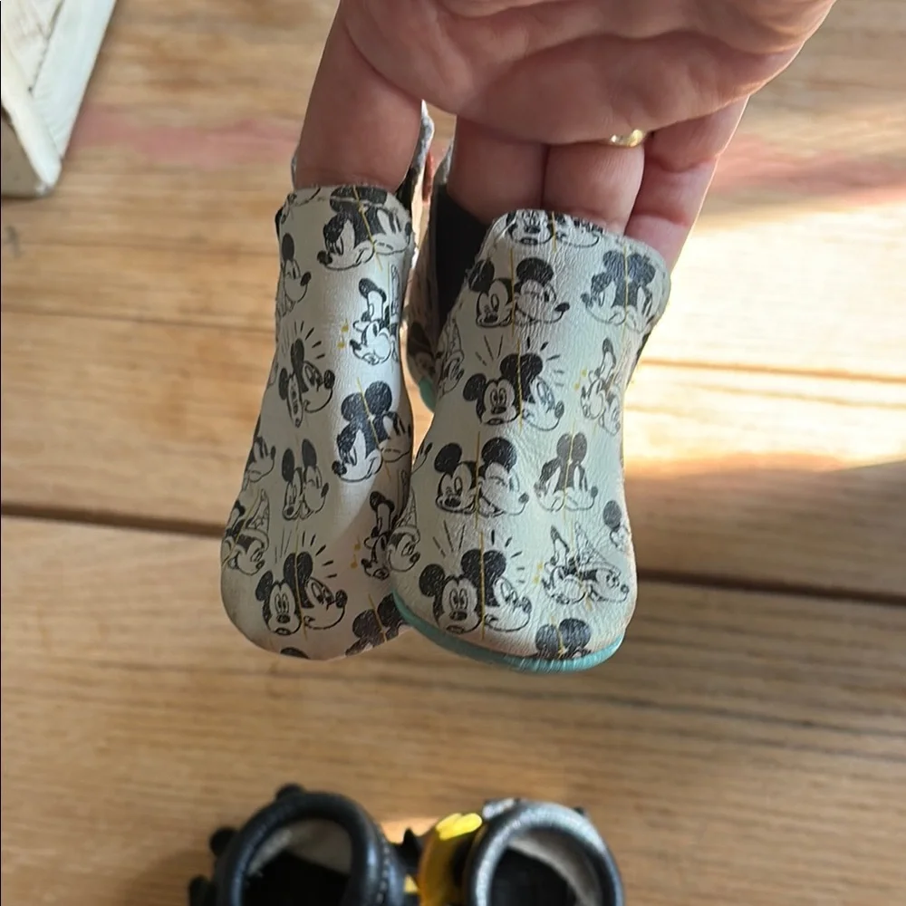 Freshly Picked Disney Mickey Mouse Moccasins (2 pairs) Size 3